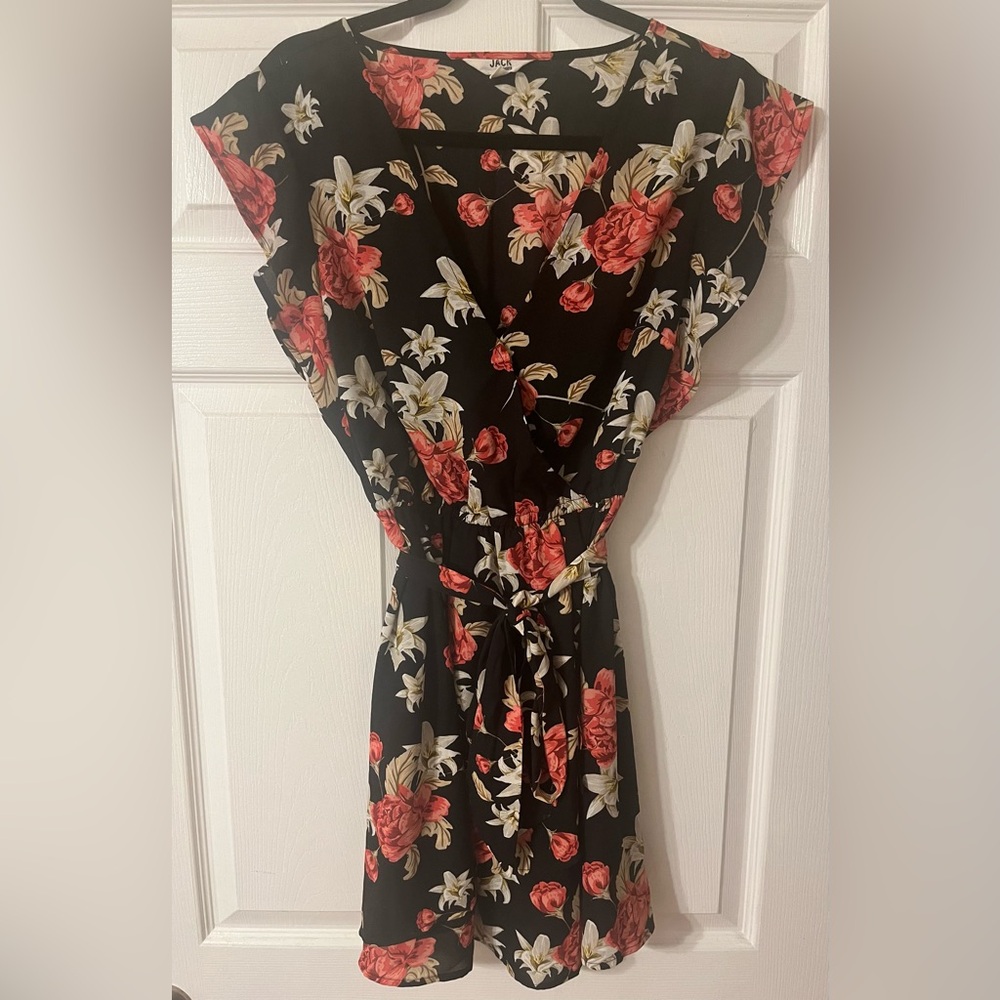 BB Dakota Black Floral Mini Dress